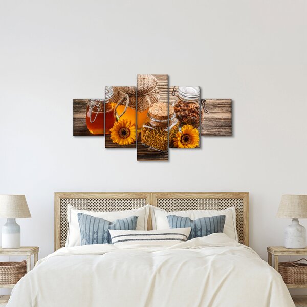 Obraz - Zátiší s medovými sklenicemi (125x70 cm)