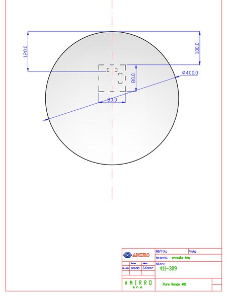 PURE RONDE kulaté zrcadlo na chodbu do předsíně nástěnné Ø 40 cm s leštěnou hranou do koupelny na zeď 710-167 PURE RONDE 40 411-309