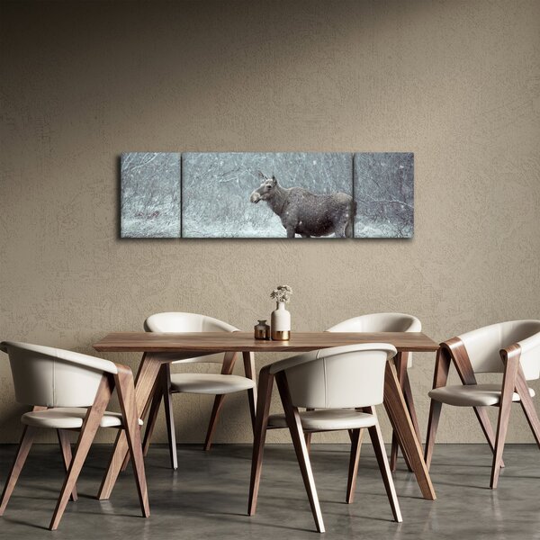 Obraz - Los v zasněženém lese (170x50 cm)