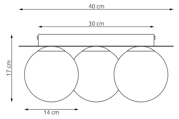 Stropní svítidlo SOLAR 3 – moka, opálové sklo, 3× E14, šířka 43 cm