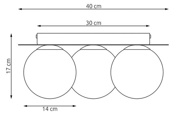 Stropní svítidlo SOLAR 3 – moka, opálové sklo, 3× E14, šířka 43 cm