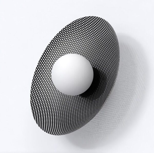 Nástěnné svítidlo VIBEZ K1 – černé, bílé sklo, 1× G9, šířka 30 cm