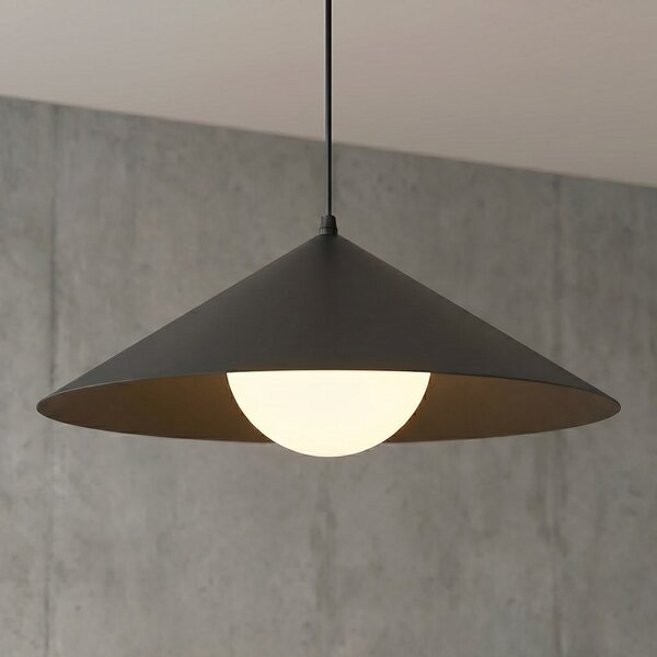Závěsné svítidlo MONO 1M – černé, opálové sklo, 1× E14, šířka 40 cm