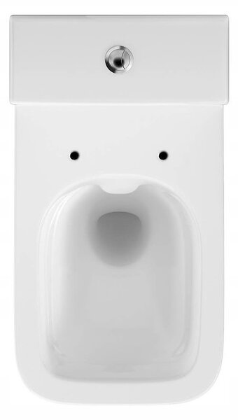 Cersanit Crea Clean On, hranatá kombi mísa včetně Slim sedátka z duroplastu, bílá, K114-022