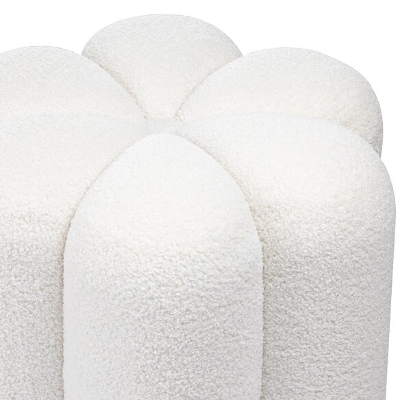 Hector Designový taburet Quad bouclé bílý