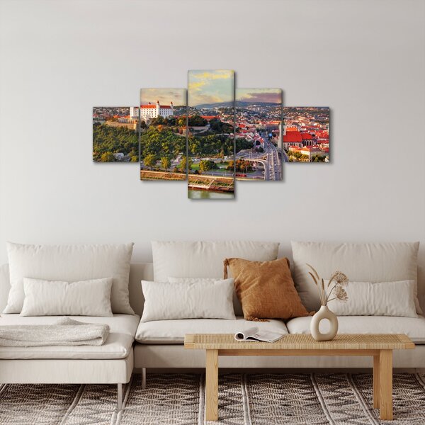 Obraz - Panorama Bratislavy, Slovensko (125x70 cm)