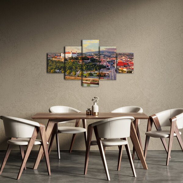 Obraz - Panorama Bratislavy, Slovensko (125x70 cm)