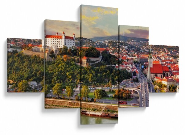 Obraz - Panorama Bratislavy, Slovensko (125x70 cm)