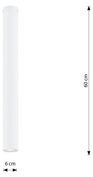 Stropní svítidlo TECNO 1XL – bílé, 1× GU10, šířka 6 cm