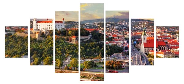 Obraz - Panorama Bratislavy, Slovensko (210x100 cm)