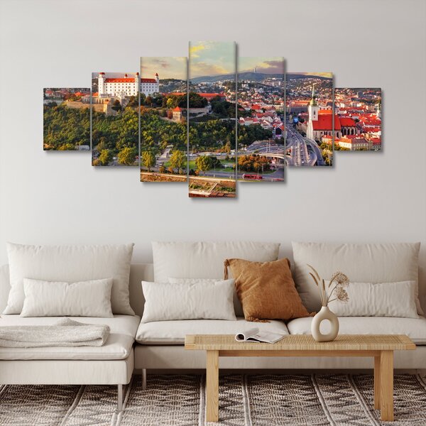 Obraz - Panorama Bratislavy, Slovensko (210x100 cm)