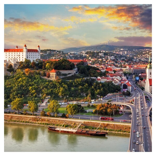Obraz - Panorama Bratislavy, Slovensko (30x30 cm)
