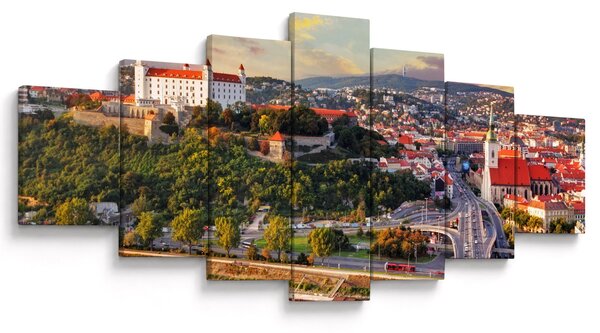 Obraz - Panorama Bratislavy, Slovensko (210x100 cm)