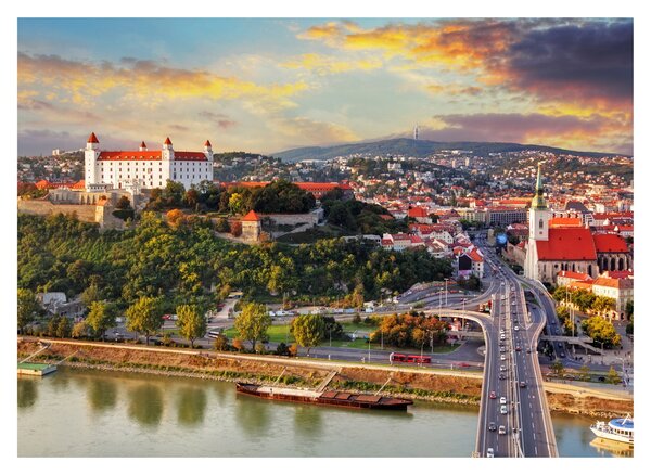 Obraz - Panorama Bratislavy, Slovensko (70x50 cm)