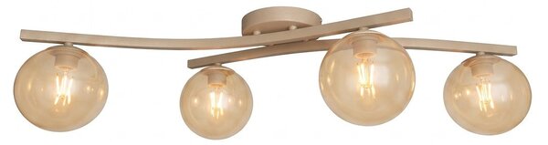 Stropní svítidlo OPUS 4 – moka, jantarové sklo, 4× E14, šířka 85 cm