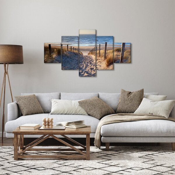 Obraz - Cesta k pláži Severního moře, Nizozemsko (125x70 cm)