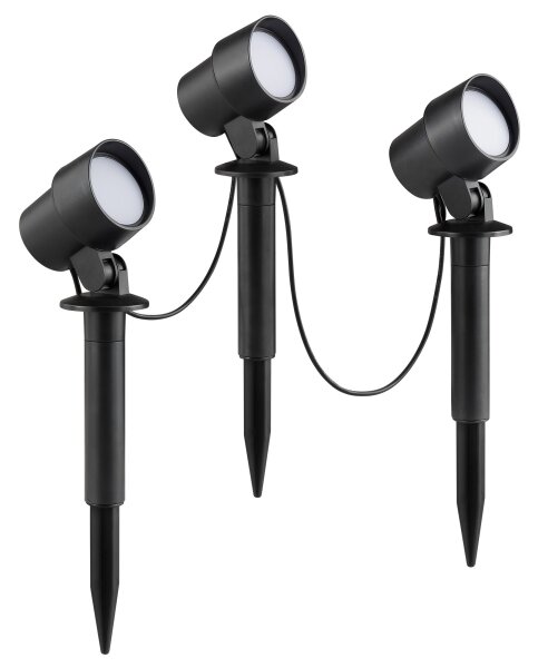 Brilliant - SADA 3x LED Venkovní lampa KAMARA LED/8,5W/230V IP44 černá