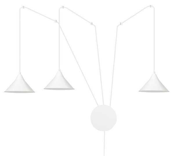 Závěsné svítidlo ABRAMO 3 – bílé, 3× E27, šířka 400 cm
