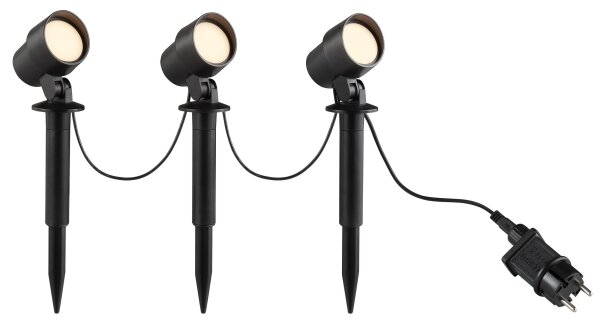 Brilliant - SADA 3x LED Venkovní lampa KAMARA LED/8,5W/230V IP44 černá