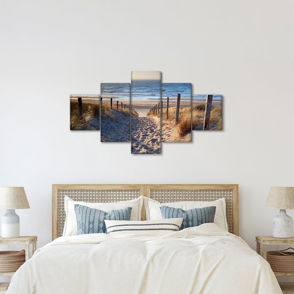 Obraz - Cesta k pláži Severního moře, Nizozemsko (125x70 cm)