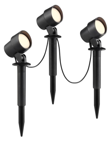 Brilliant - SADA 3x LED Venkovní lampa KAMARA LED/8,5W/230V IP44 černá