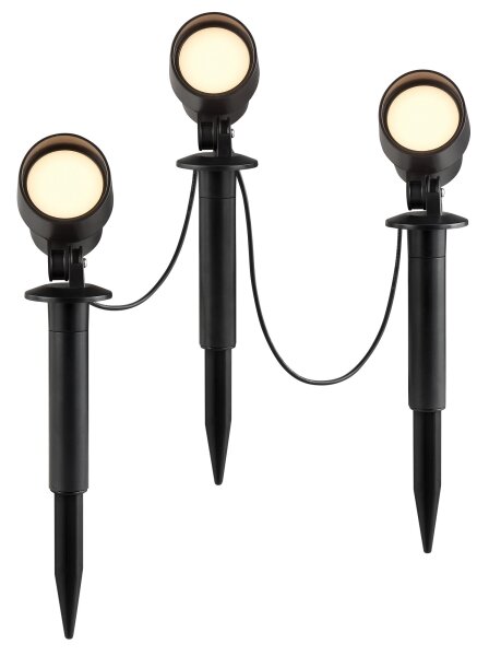 Brilliant - SADA 3x LED Venkovní lampa KAMARA LED/8,5W/230V IP44 černá