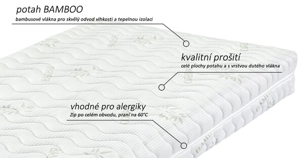 Tvrdší zdravotní matrace HERODES XXL, 24cm, 90x200cm, 150kg