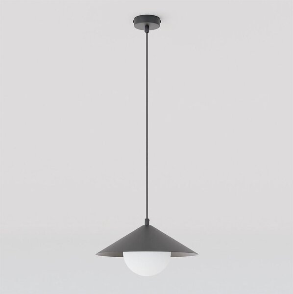 Závěsné svítidlo MONO 1S – černé, opálové sklo, 1× E14, šířka 30 cm