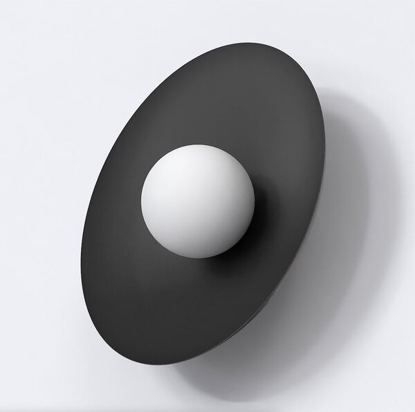 Nástěnné svítidlo INSPO K1 – černé, bílé sklo, 1× G9, šířka 30 cm