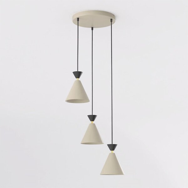 Závěsné svítidlo KLEVER 3 PREM – moka / černé, 3× E14, šířka 40 cm