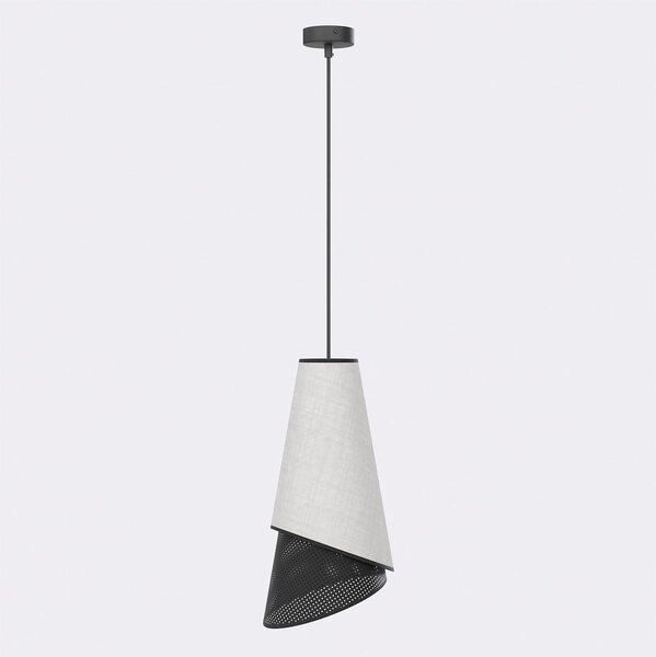 Závěsné svítidlo MODA 1 – černé / šedé, textilní stínidlo, 1× E27, šířka 20 cm