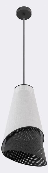 Závěsné svítidlo MODA 1 – černé / šedé, textilní stínidlo, 1× E27, šířka 20 cm
