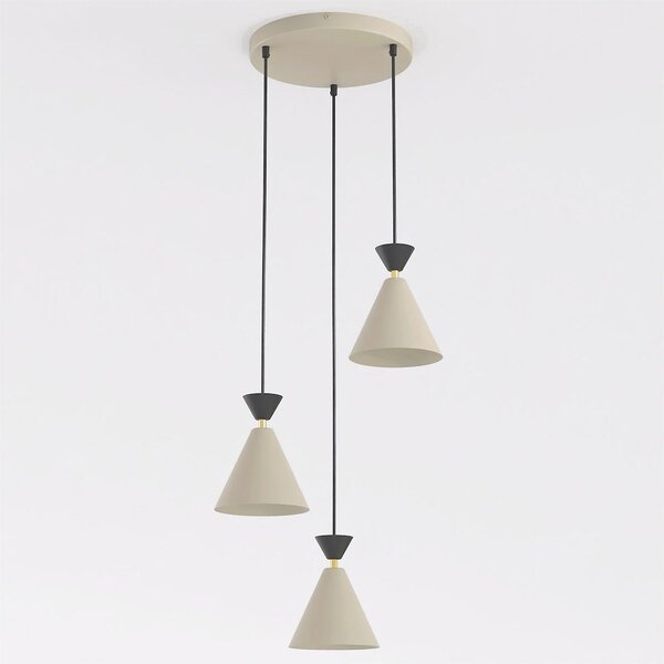 Závěsné svítidlo KLEVER 3 PREM – moka / černé, 3× E14, šířka 40 cm