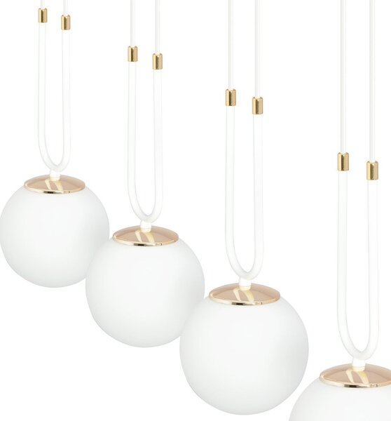 Závěsné svítidlo GLAM 3 – bílé, opálové sklo, 3× E14, šířka 70 cm