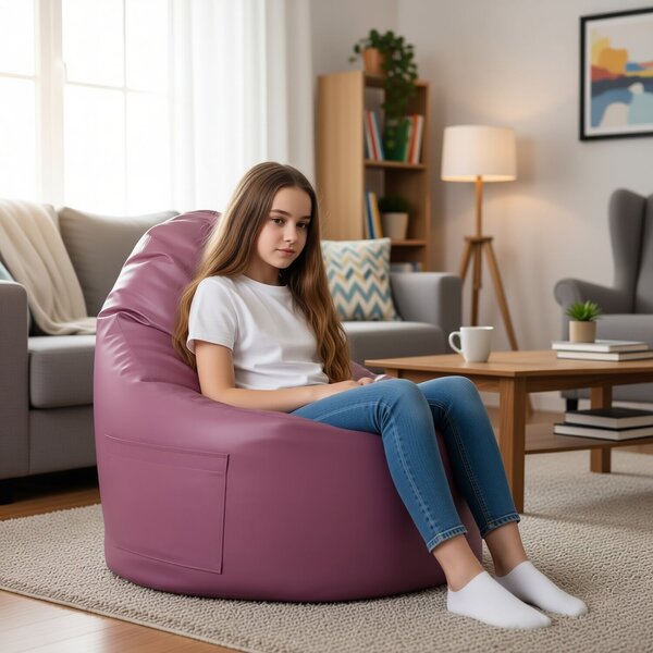 Sedací vak Primabag Porty ekokůže fuchsie TD7
