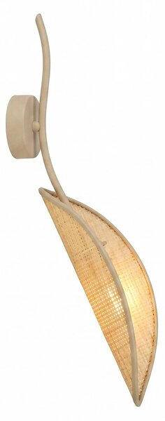 Nástěnné svítidlo LOTUS K1 – béžové, ratanové textilní stínidlo, 1× E14, šířka 12 cm