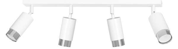 Stropní svítidlo HIRO 4 – bílé / chromové, 4× GU10, šířka 78 cm