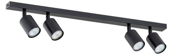 Stropní svítidlo FLASH 4 – černé, 4× GU10, šířka 70 cm