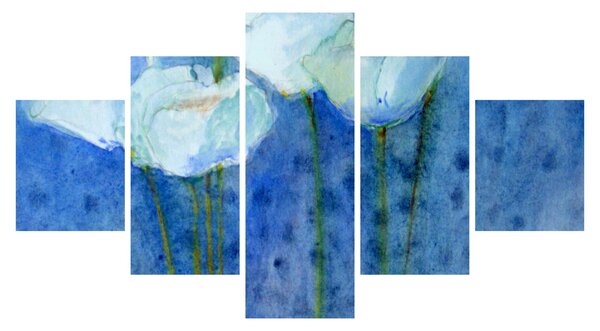 Obraz - Bílé tulipány (125x70 cm)