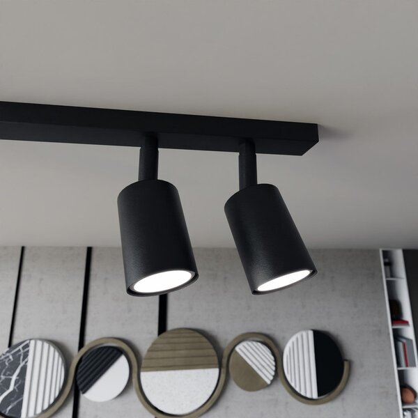 Stropní svítidlo FLASH 6 – černé, 6× GU10, šířka 116 cm