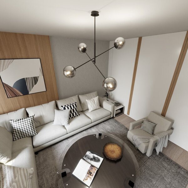 Závěsné svítidlo LINEAR 4 – černé, grafitové sklo, 4× E14, šířka 102 cm
