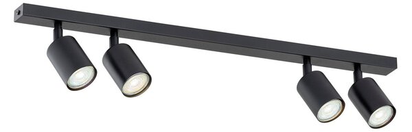 Stropní svítidlo FLASH 4 – černé, 4× GU10, šířka 70 cm