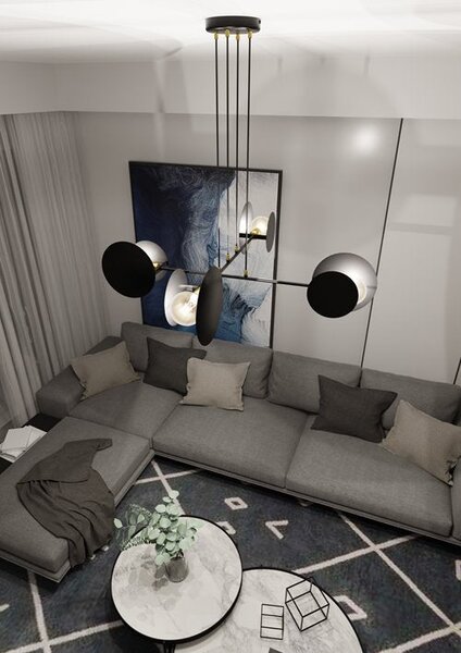 Závěsné svítidlo IDEA 4 – černé, 4× E27, šířka 96 cm