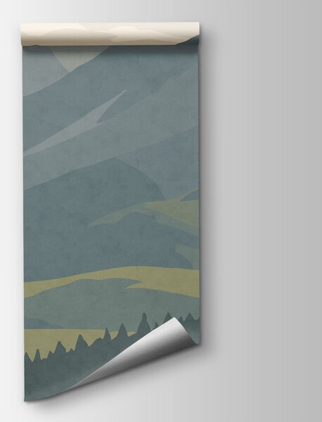 Fototapeta Krajina s cestou a horami, Přírodní fototapety, Populární fototapety, t00814 - Tapeko.co.cz