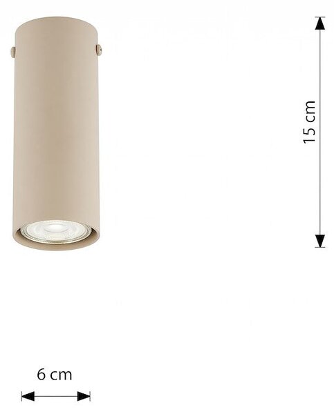 Stropní svítidlo TECNO 1S – moka, 1× GU10, šířka 28 cm