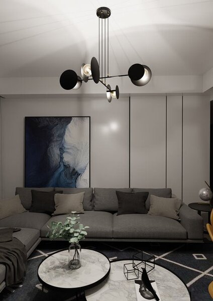 Závěsné svítidlo IDEA 4 – černé, 4× E27, šířka 96 cm