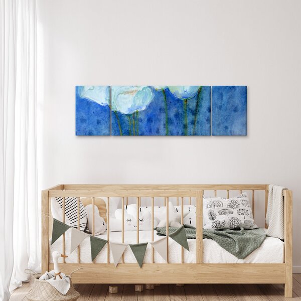 Obraz - Bílé tulipány (170x50 cm)
