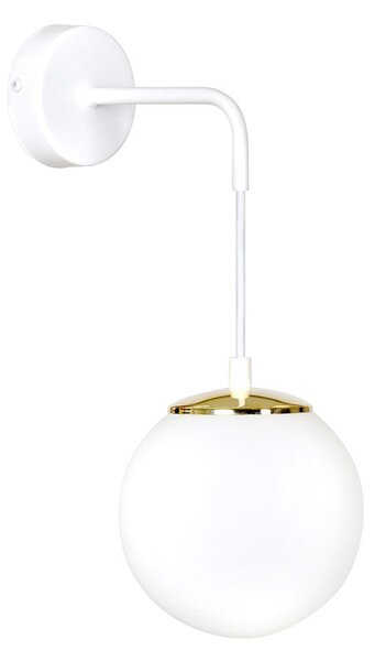 Nástěnné svítidlo OGNIS K1 – celobílé, sklo, 1× E27, šířka 18 cm