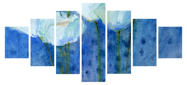 Obraz - Bílé tulipány (210x100 cm)