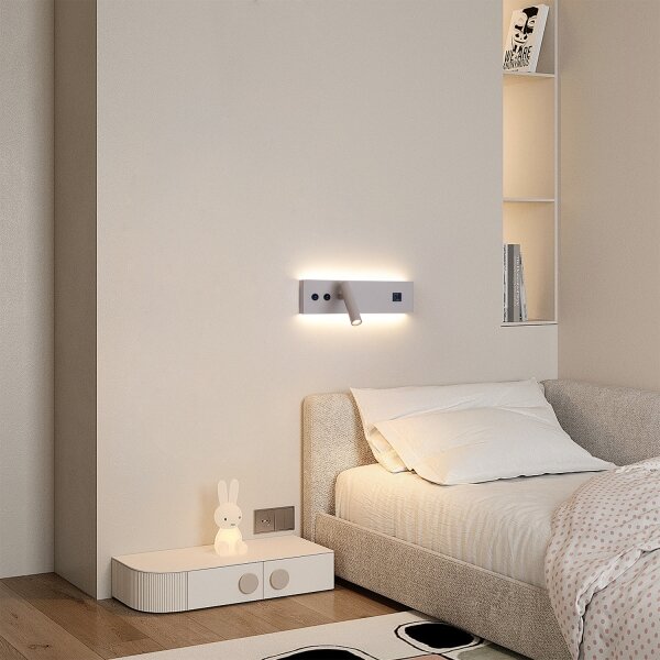 Brilagi-LED Nást. bodové svítidlo s USB portem NOCTIS LED/3W/230V+LED/9W béžová
